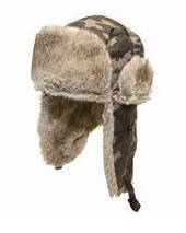 Camouflage Trapper Hat with Faux Fur Trim
